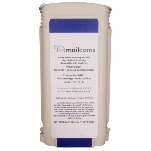 Pitney Bowes SendPro P1000, P1500, P2000 & P3000 Compatible Blue High Capacity Ink Cartridge Pitney Bowes SendPro P1000, P1500, P2000 & P3000 Compatible Blue High Capacity Ink Cartridge