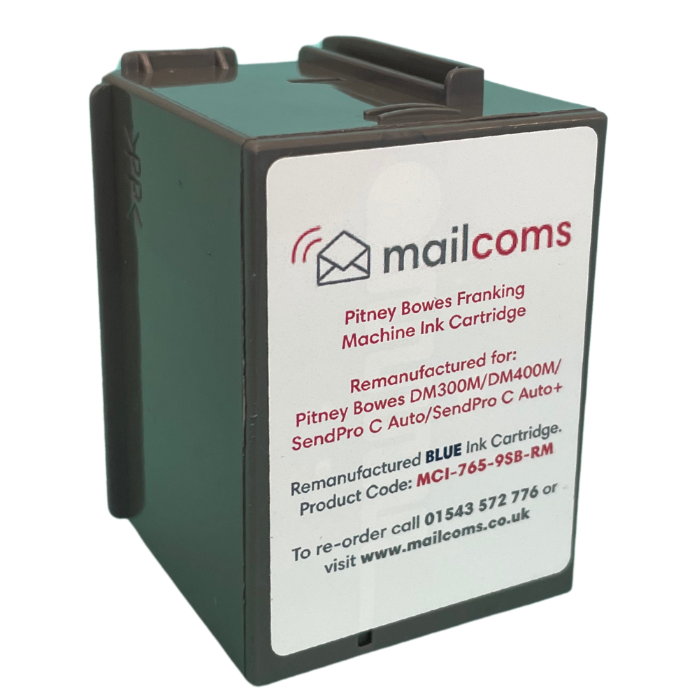 Pitney Bowes DM300M & DM400M Remanufactured Smart Blue Ink Cartridge