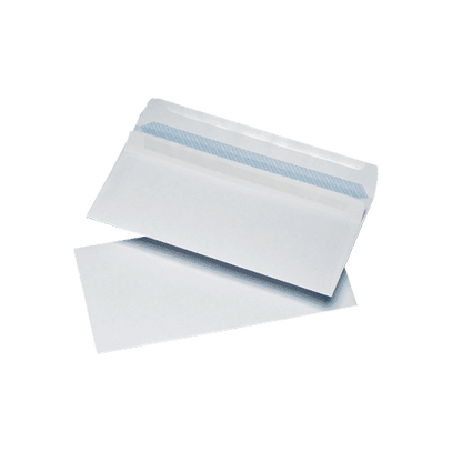1000 White DL Non Windowed Self Seal Envelopes (110mm x 220mm)