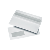 1000 White DL Windowed (35mm x 90mm) Self Seal Envelopes