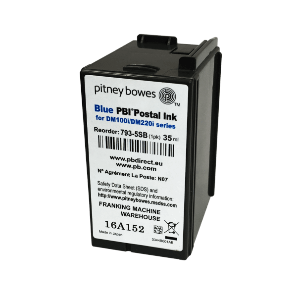 Pitney Bowes DM100i, DM110i, DM125i, DM150i, DM160i, DM175i, DM200i & DM220i Genuine Original Smart Blue Ink Cartridge