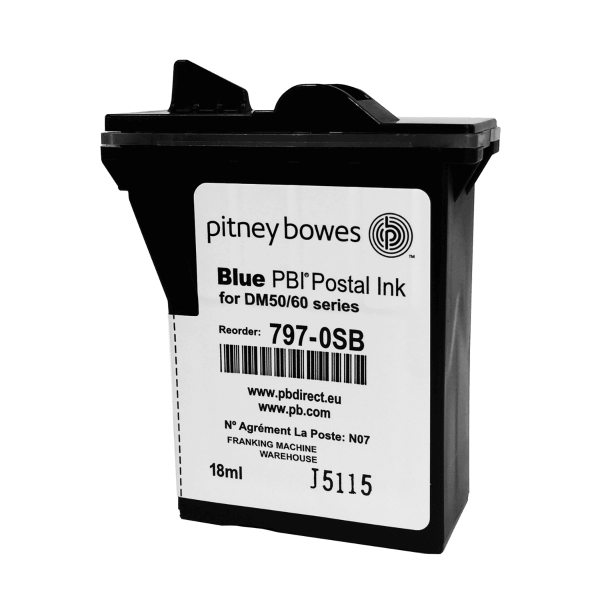 Pitney Bowes DM50, DM55 & DM60 Genuine Original Smart Blue Ink Cartridge